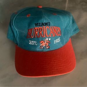 NWT Vintage 90s Miami Hurricanes Fresh Caps 2 Tone Snapback Hat Cap Youth